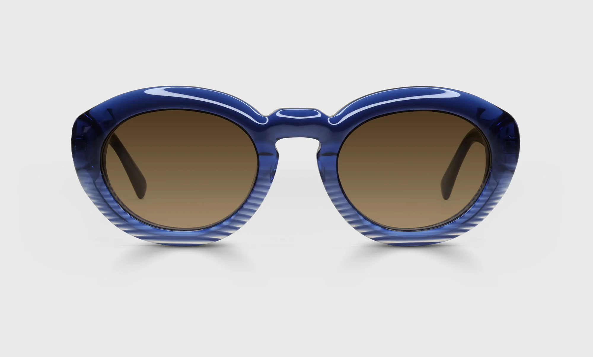 Abundant Color 59 - Blue to Stripe Fade Front with Blue Crystal Temples