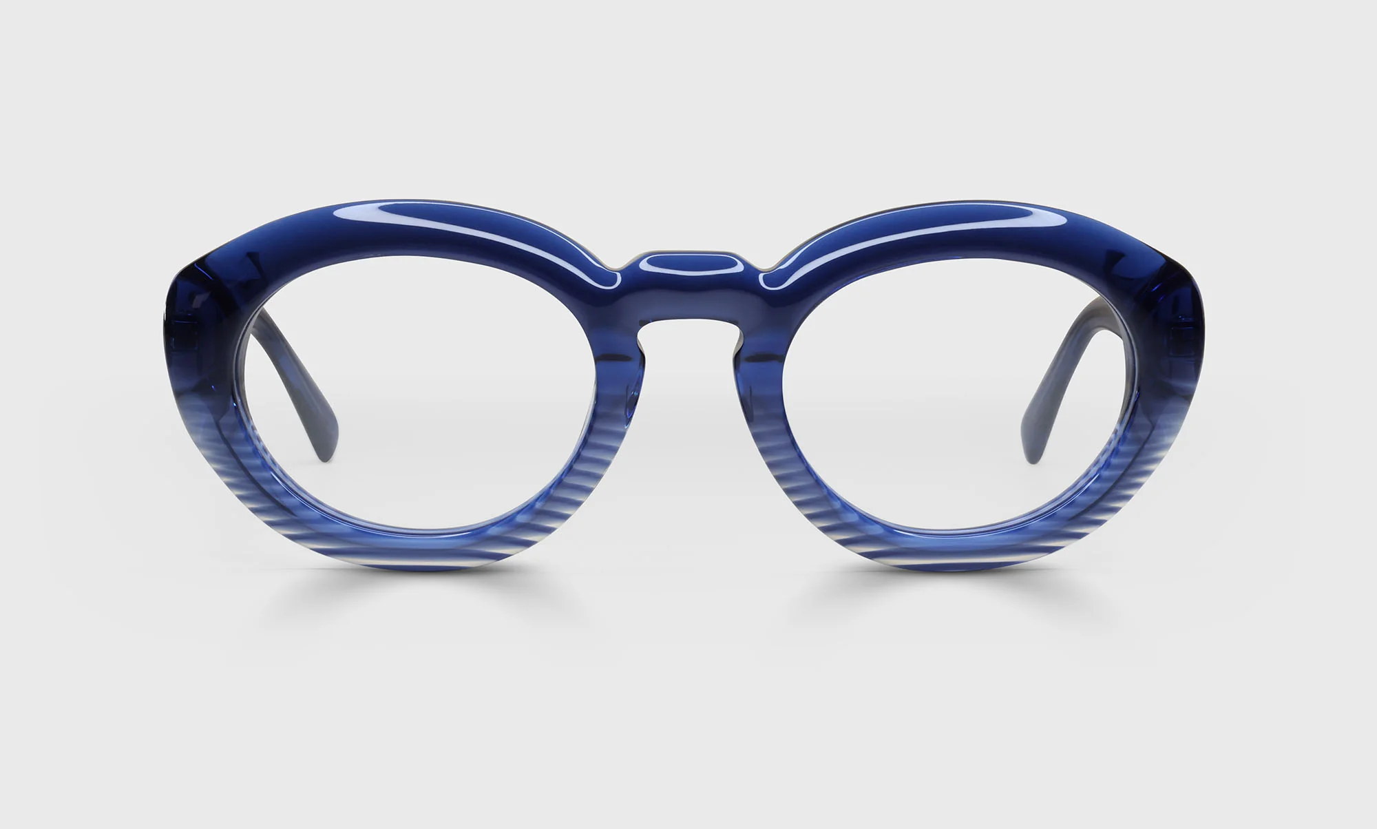 Abundant Color 59 - Blue to Stripe Fade Front with Blue Crystal Temples - Image 3