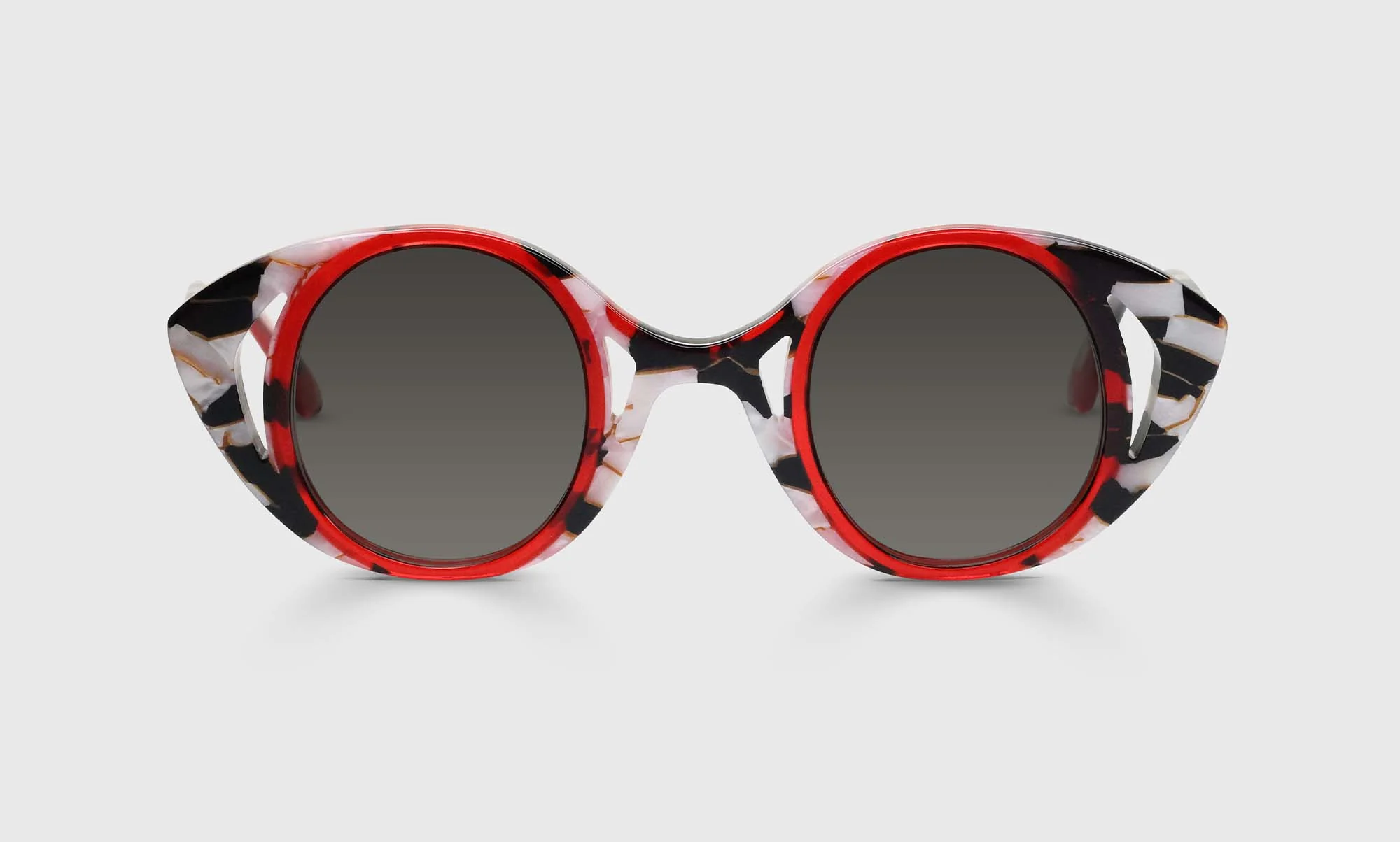 Master Pieces 00 - Warm Crimson Centered by Textural Black and White Marble