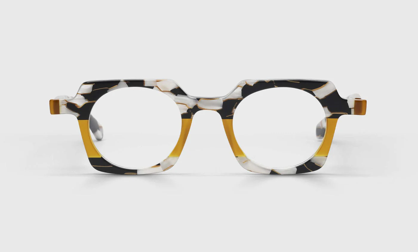 Chutzpah'd Wide Color 99 - Black, White, and Orange Front and Temples