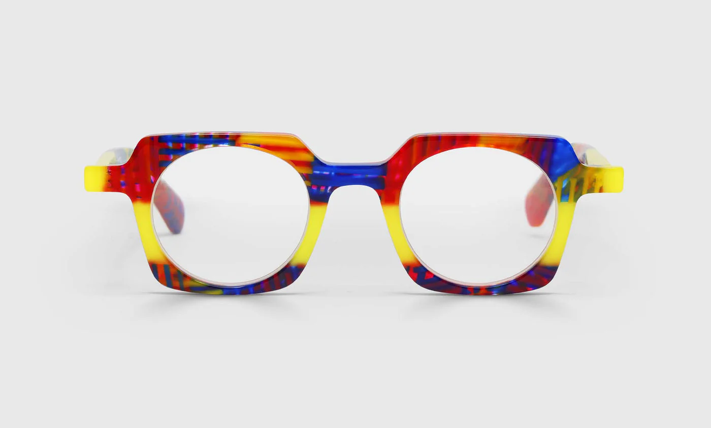Chutzpah'd Wide Color 01 - Red and Yellow Multi-Color Front and Temples