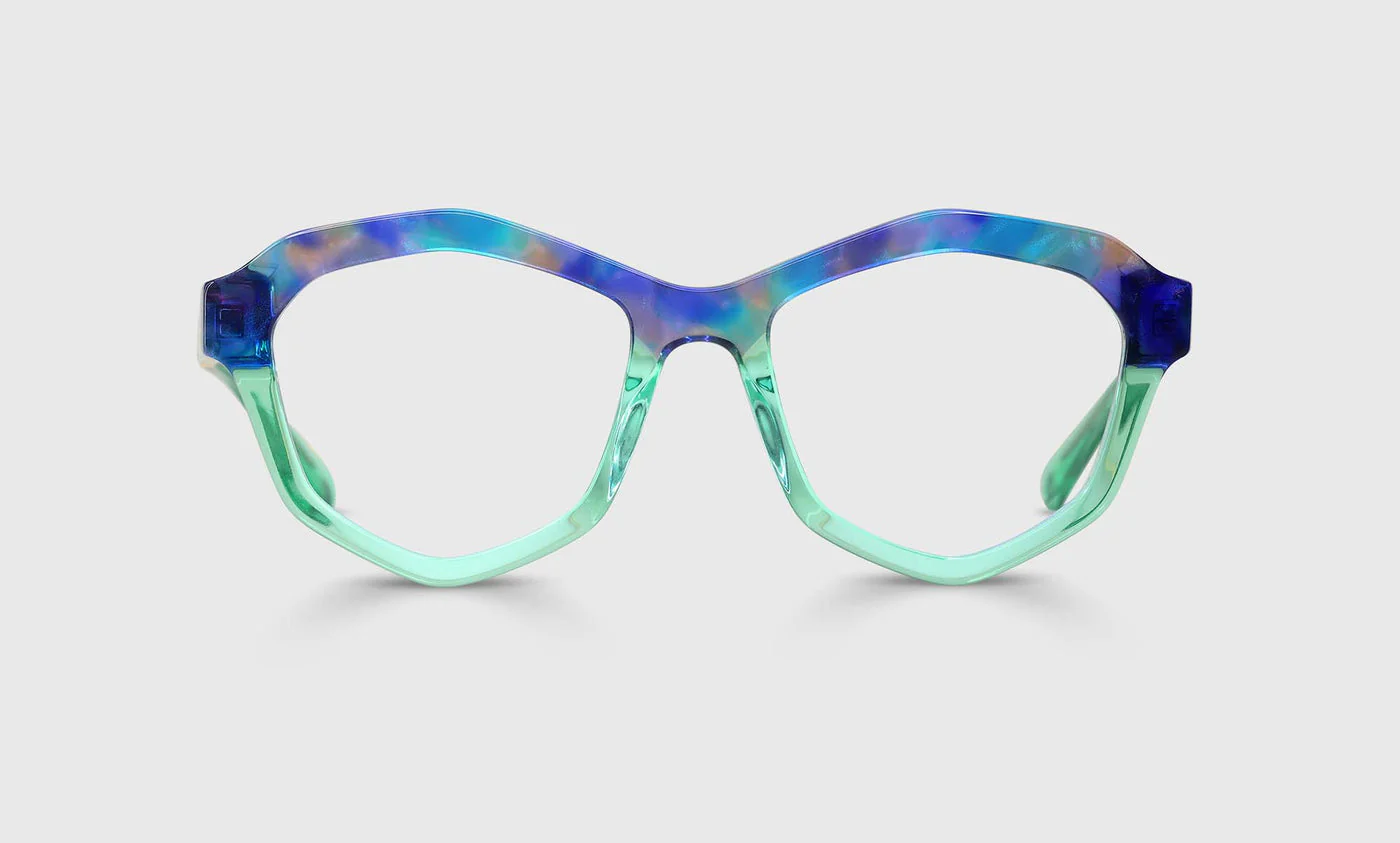 Tough Nut Color 17 - Blue-Purple Tortoise with Sea Glass Front and Temples
