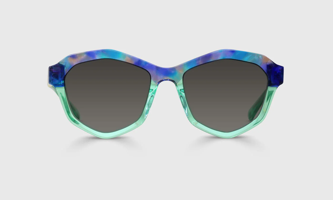 Tough Nut Color 17 - Blue-Purple Tortoise with Sea Glass Front and Temples