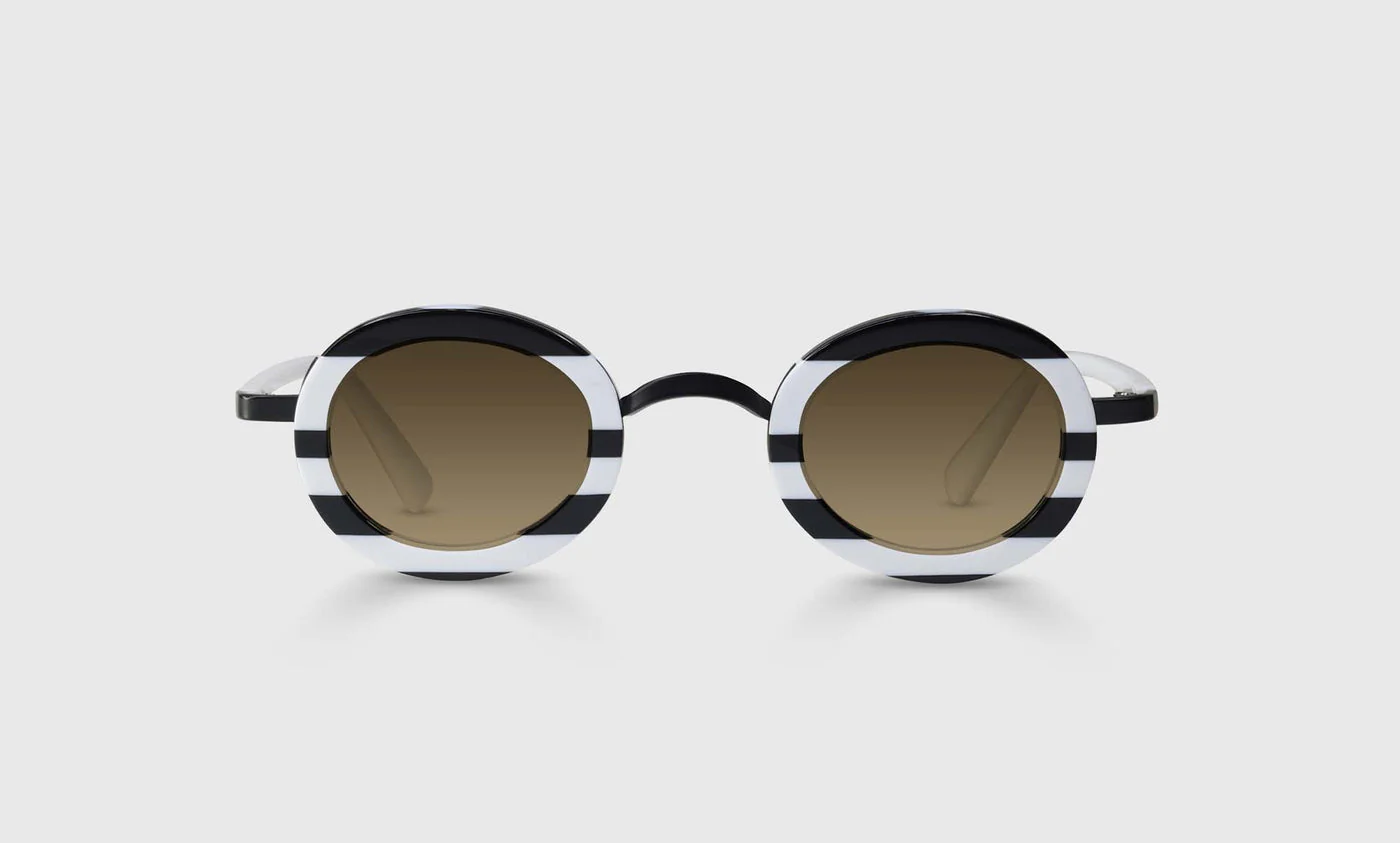 Pinhead Color 00 - Black and White Stripe Front and White Temples