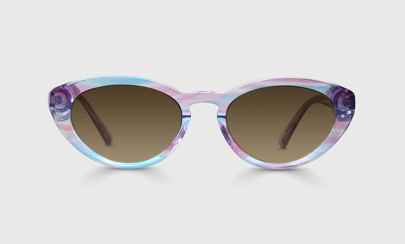 Fat Cat Color 15 - Aqua and Purple Crystal Front and Temples