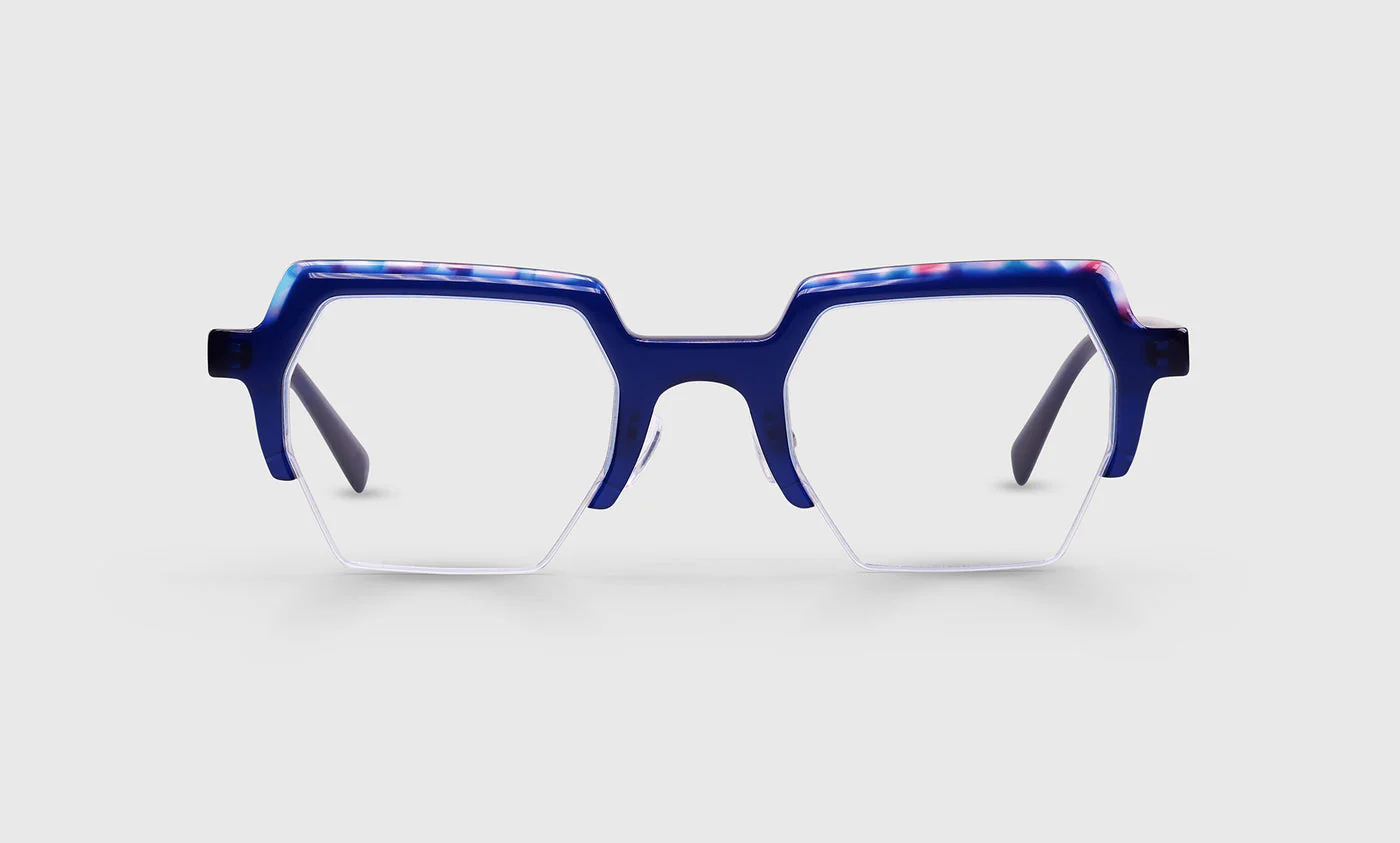 Easy Pleasy Color 10 - Navy Blue with Pink Flecks Front and Blue Temples