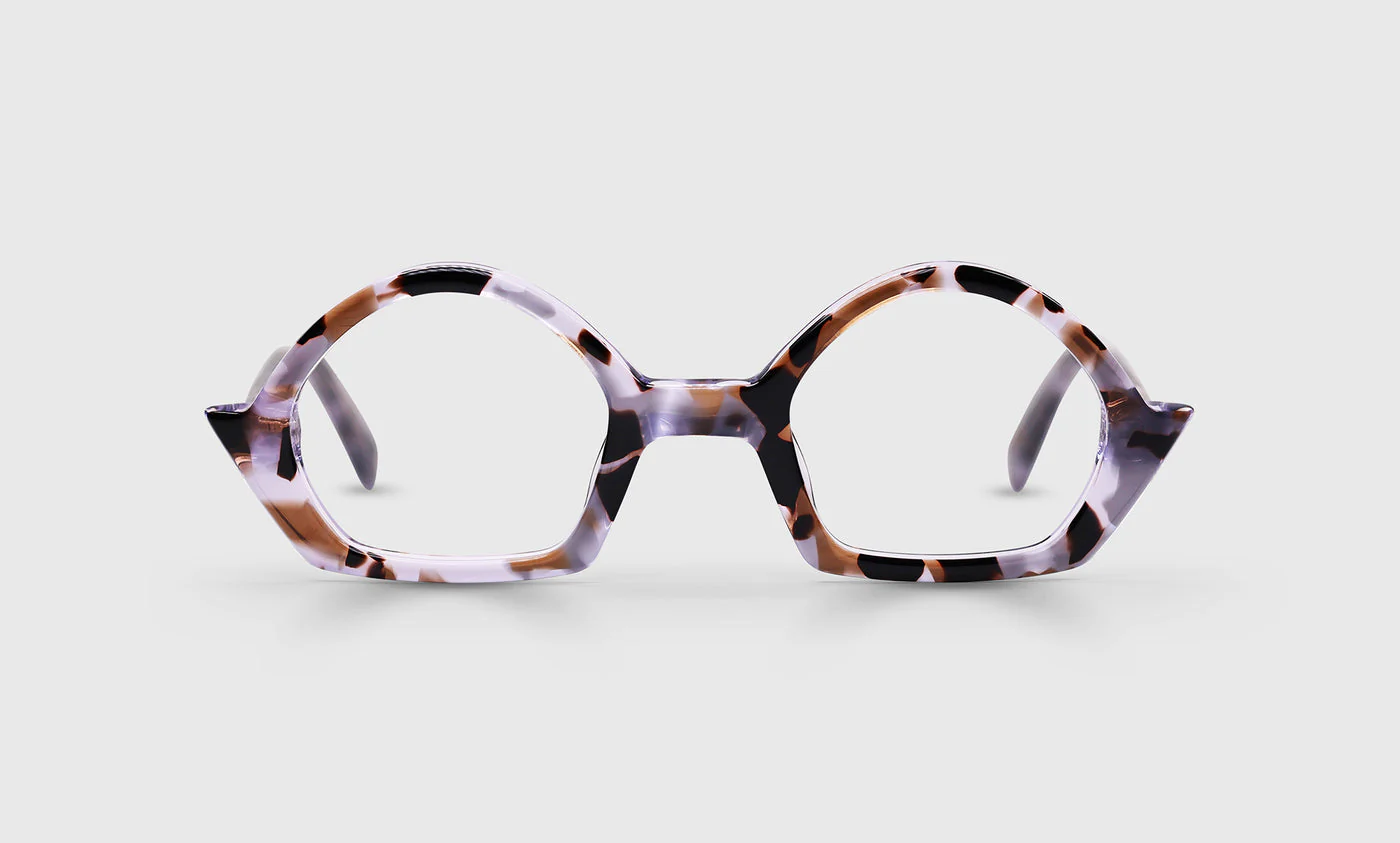 Dew Drop Color 15 - Lavender Tortoise Front and Temples