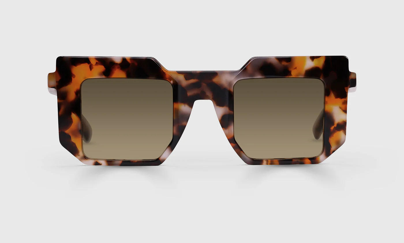NewYew Color 76 - Matte and Gloss Amber Tortoise Front and Temples