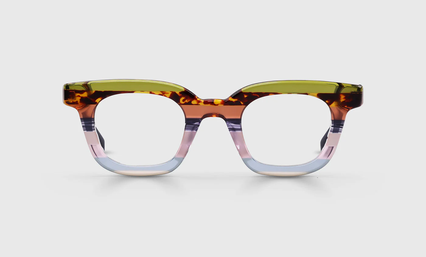 Signal Fire Color 10 - Earth Tone Stripe Front and Blue Grey Temples