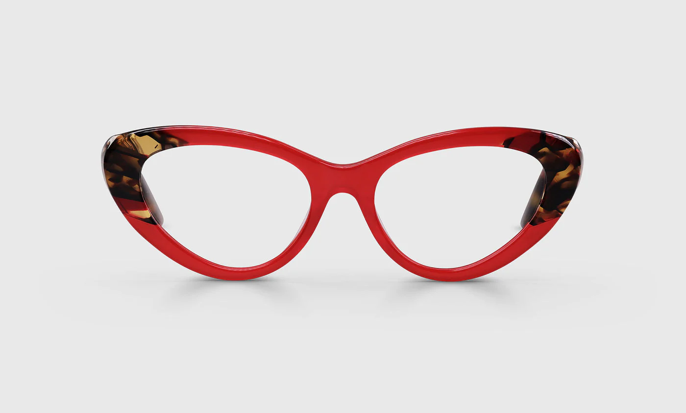Claw Struck Color 01 - Cherry Red Front and Animal Print Temples