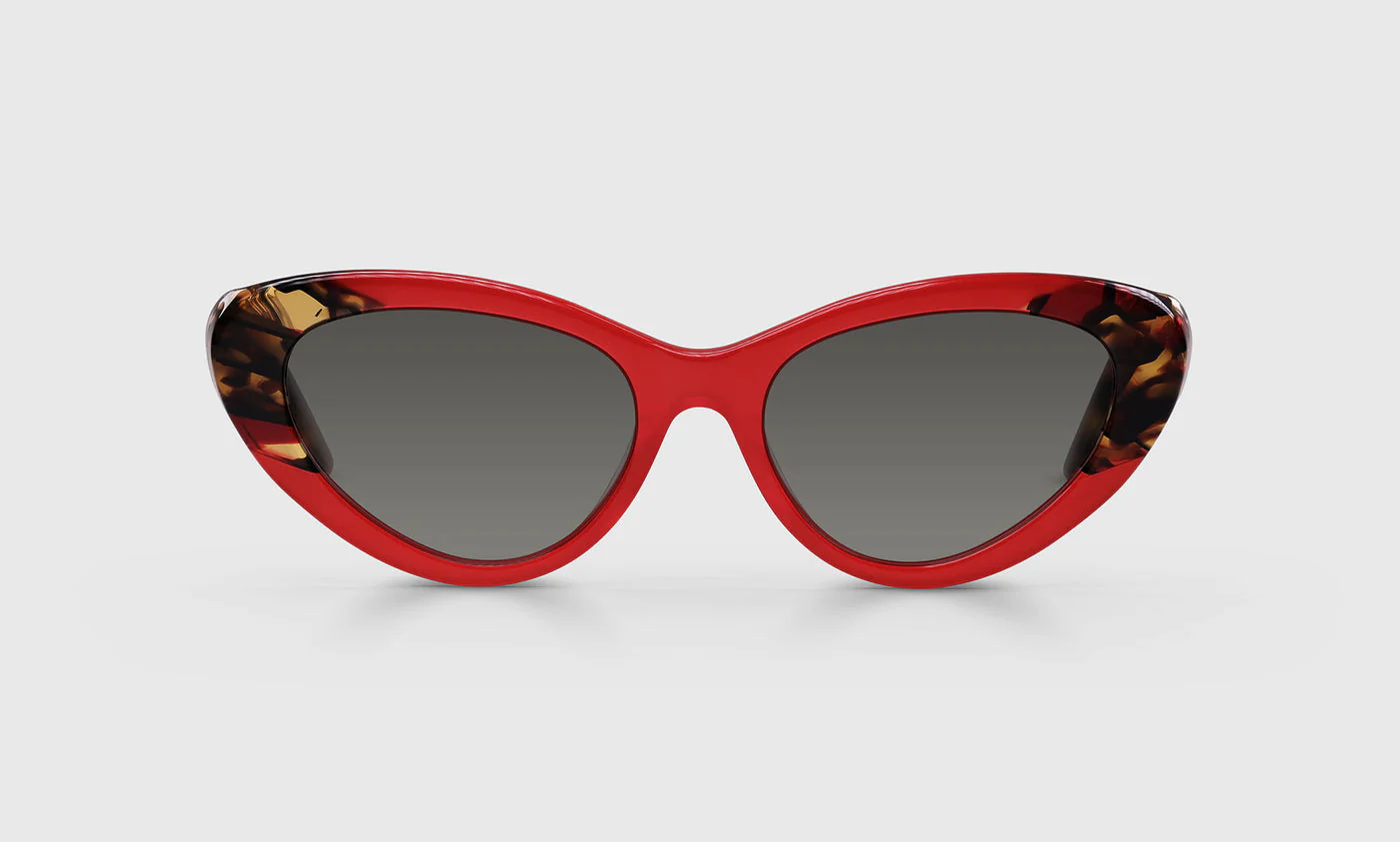 Claw Struck Color 01 - Cherry Red Front and Animal Print Temples