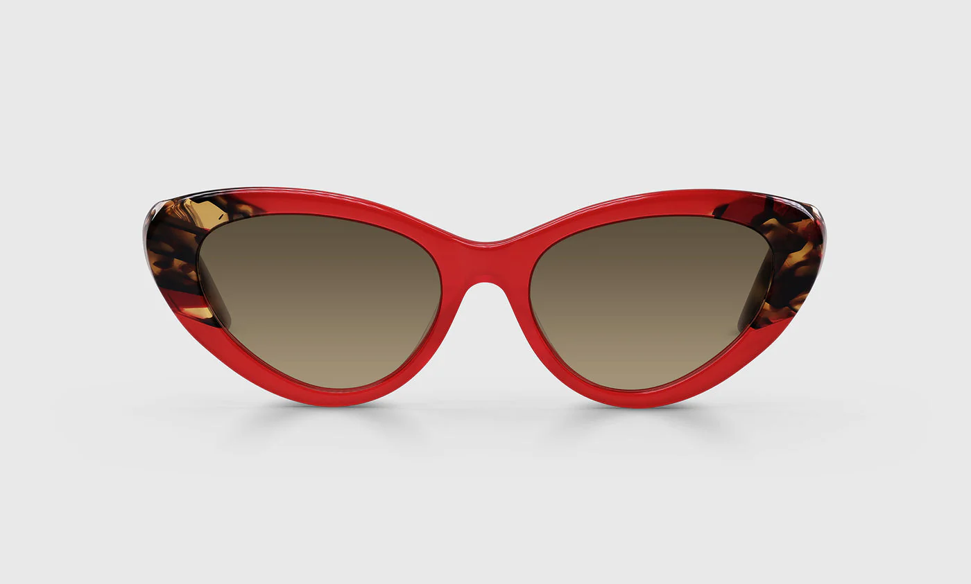 Claw Struck Color 01 - Cherry Red Front and Animal Print Temples
