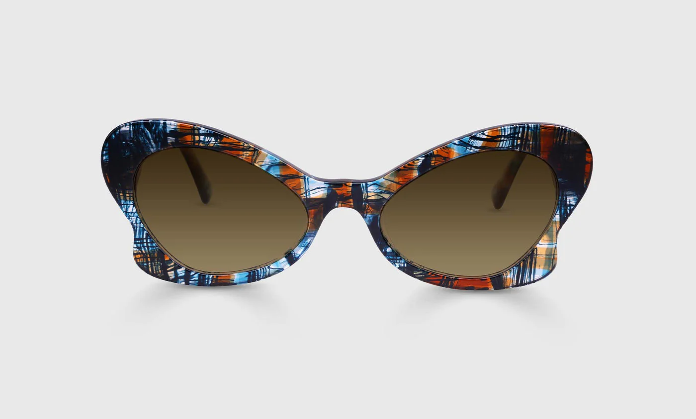 Wing It Color 59 - Teal and Brown Plaid Front and Temples