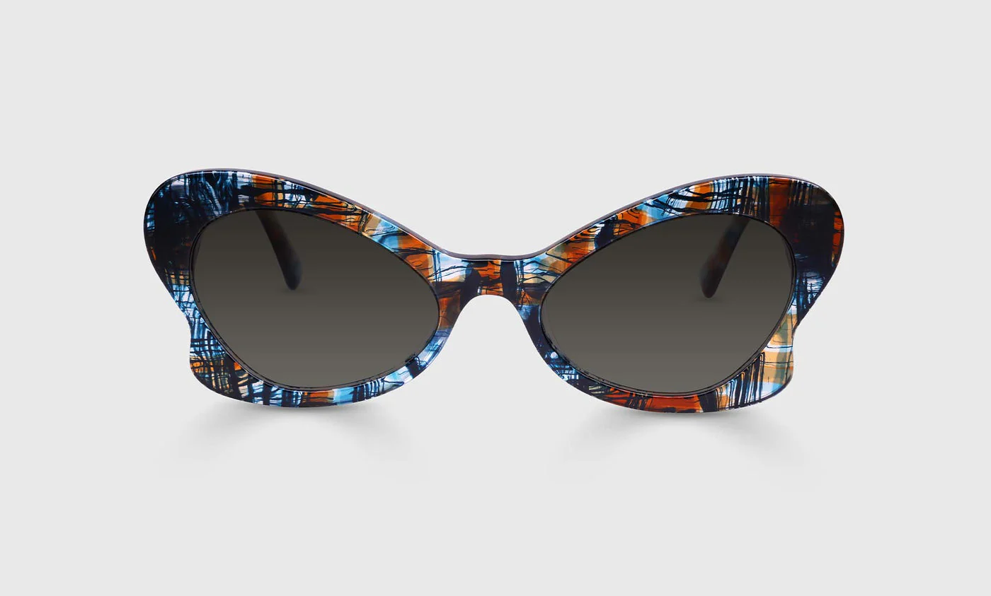 Wing It Color 59 - Teal and Brown Plaid Front and Temples - Image 2