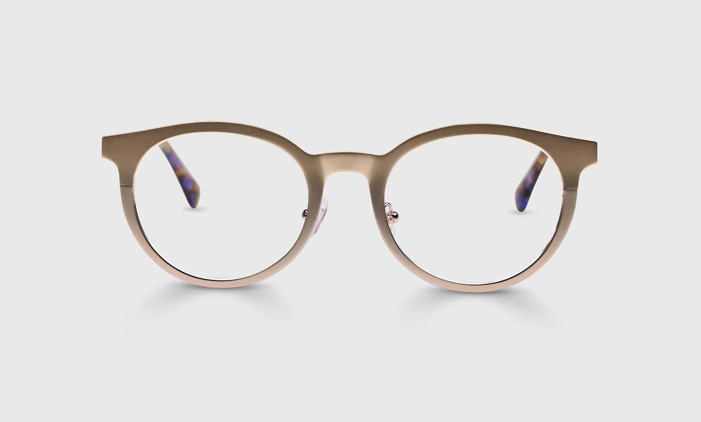 Steely Special Color 45 - Satin Matte Gold Metal Front and Temples