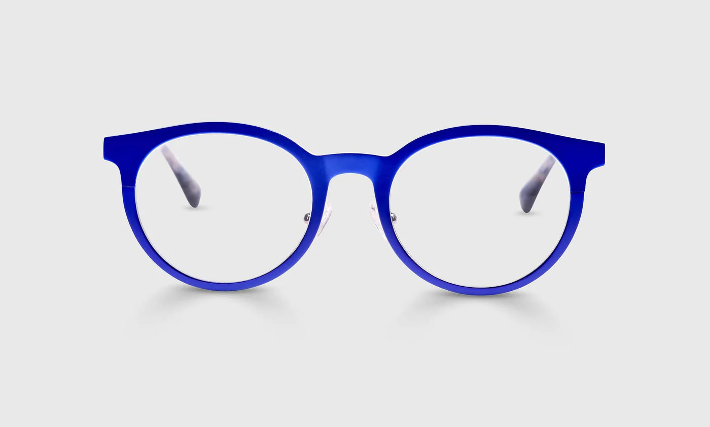 Steely Special Color 10 - Satin Matte Royal Blue Metal Front and Temples