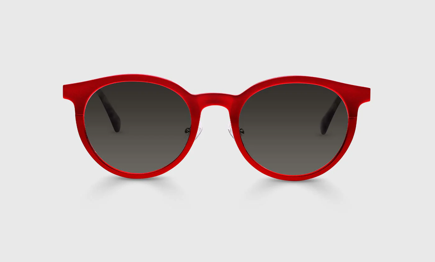Steely Special Color 01 - Satin Matte Ruby Red Metal Front and Temples