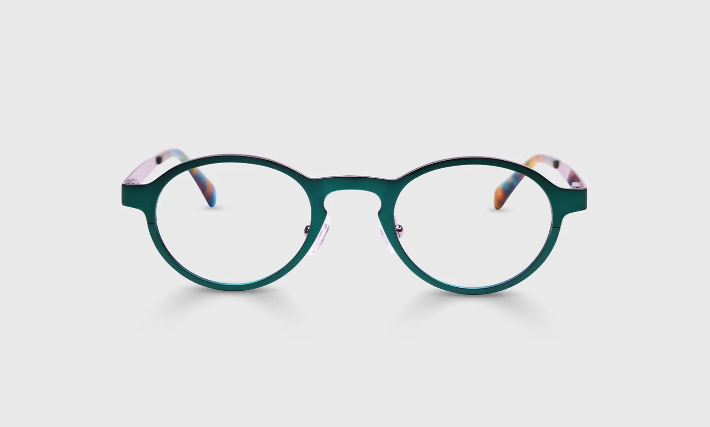 Hard Wear Color 17 - Satin Matte Pine Green Metal Front and Temples