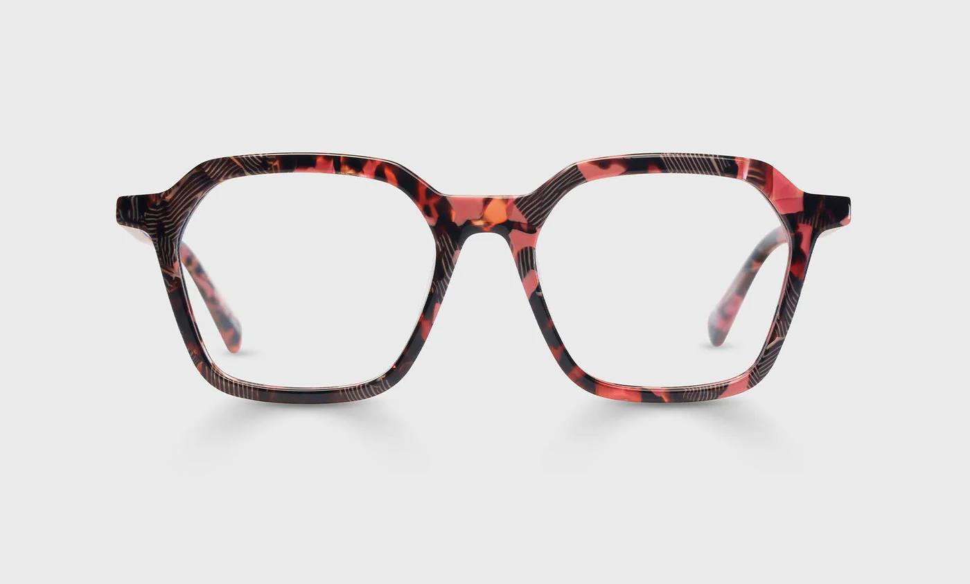 Four Square Color 45 - Pink Animal Print Front and Temples
