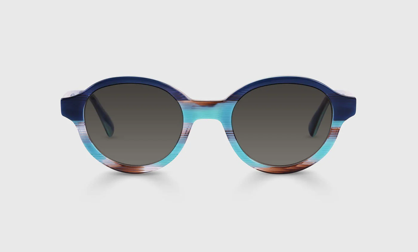 Well-Rounded Color 10 - Navy and Teal Stripe-Layered Front and Temples - Image 2