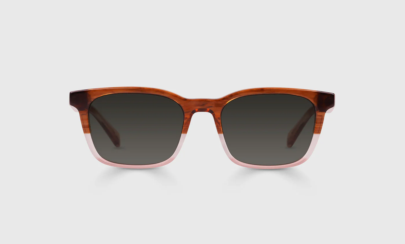 Brain Break Color 88 - Walnut, Grey, and Blush Crystal Front and Blush Temples