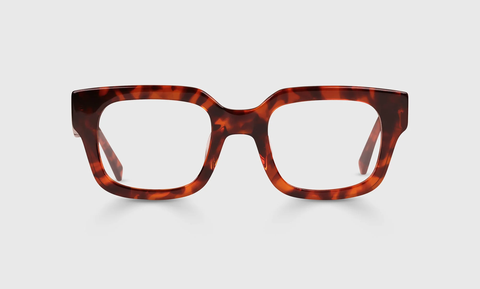 Square Off Color 19 - Red Orange Tortoise Front and Temples