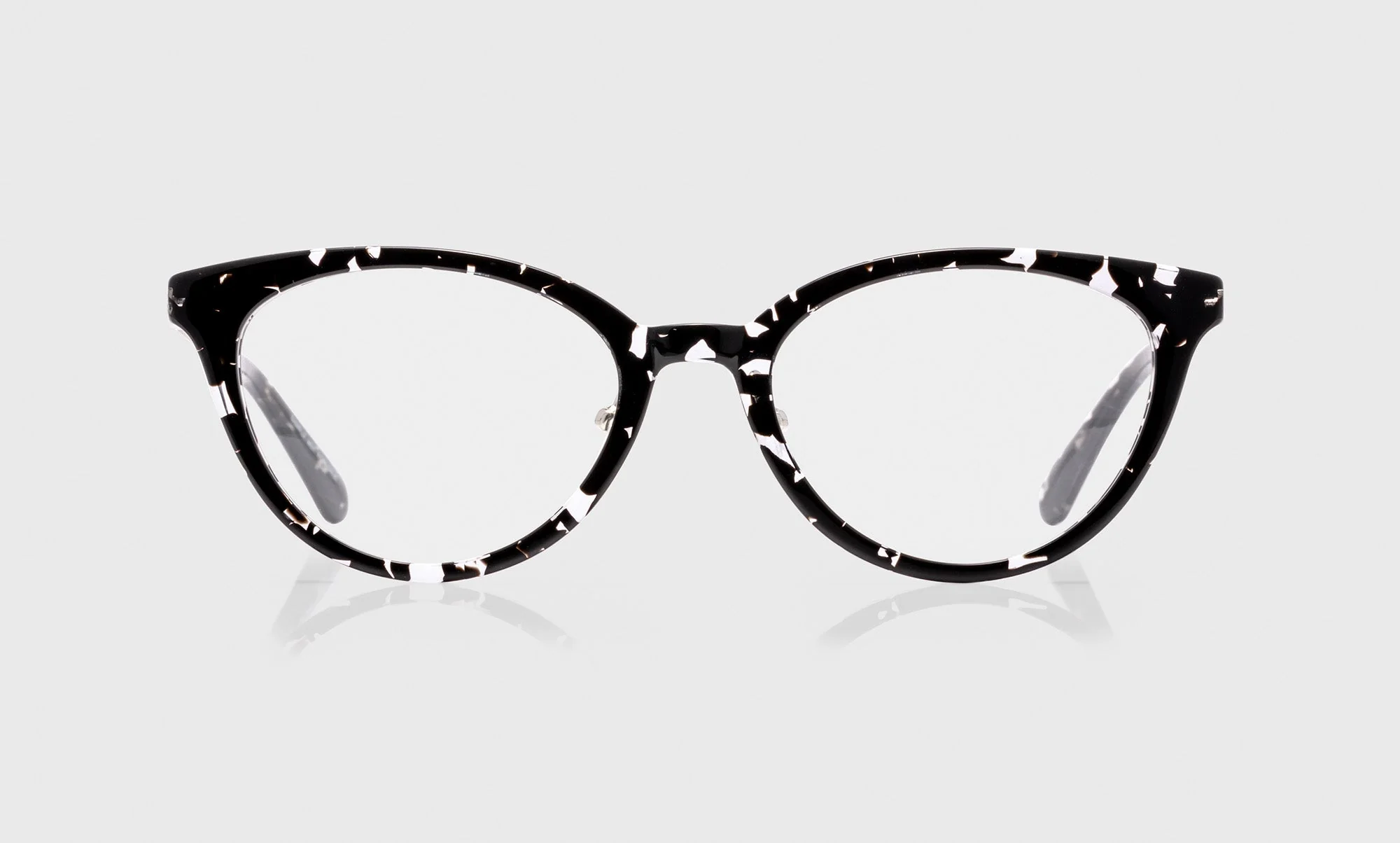 Statuette Color 00 - Black and Crystal Clear Tortoise Front with Silver Temples