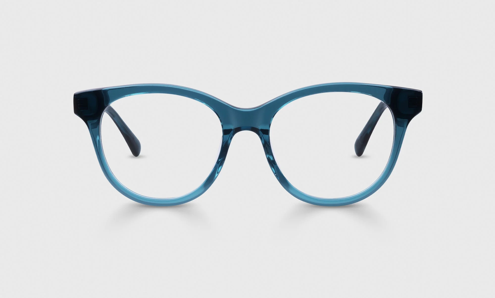 Dollface Color 07 - Baby Blue and Mocha Stripe Crystal Front and Temples