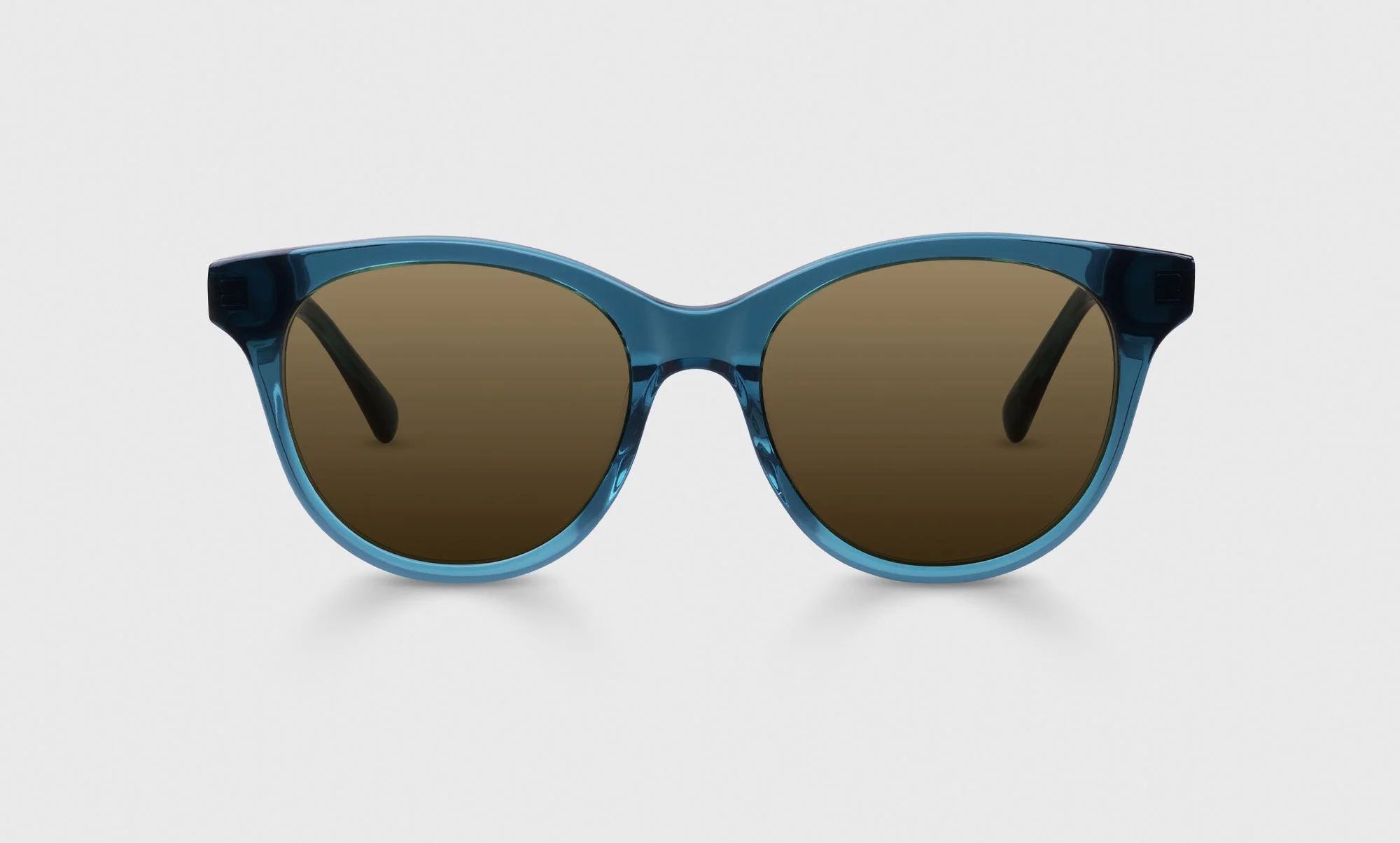 Dollface Color 07 - Baby Blue and Mocha Stripe Crystal Front and Temples